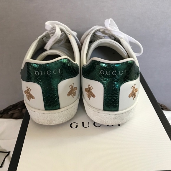 Gucci White Bee and Star New Ace Sneakers